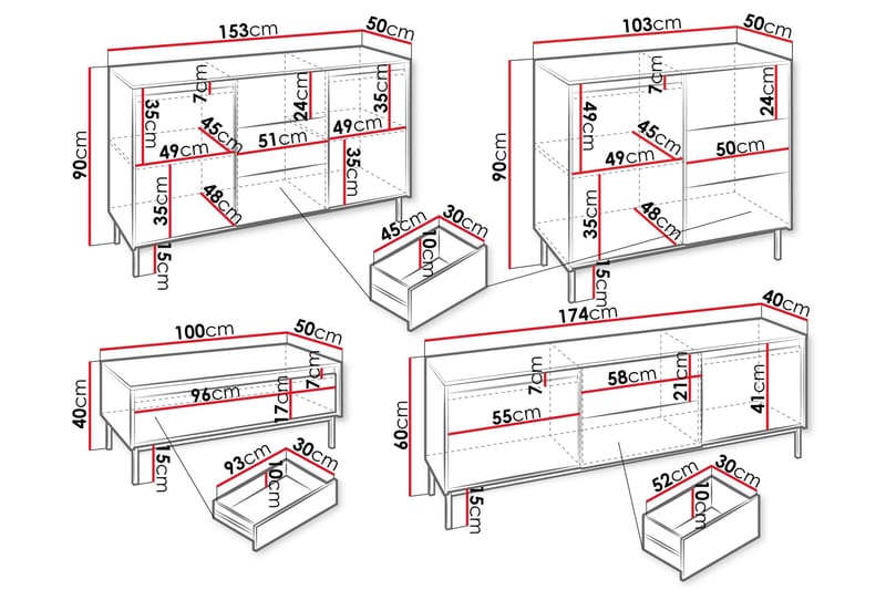 Bjurholm Møbelsett til Stue - Beige - Møbler - Møbelsett - Møbelsett til stue