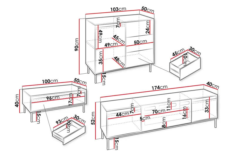 Bjurholm Møbelsett Til Stue - Beige - Møbler - Møbelsett - Møbelsett til stue