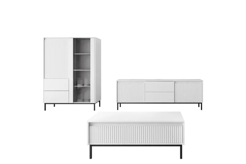 Bjurholm Møbelsett Til Stue - Hvit - Møbler - Møbelsett - Møbelsett til stue