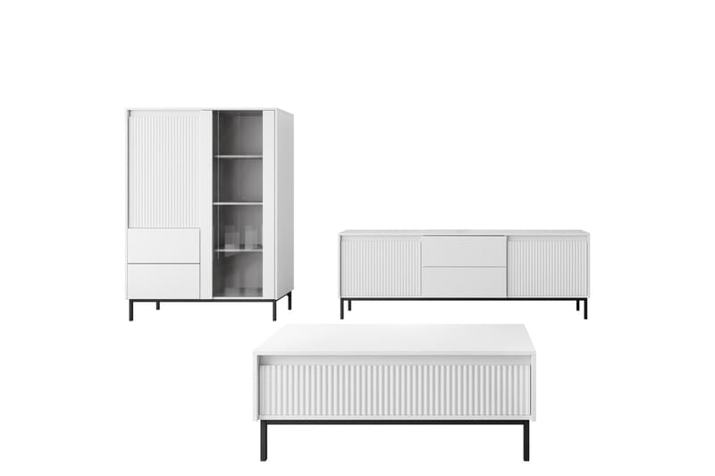 Bjurholm Møbelsett Til Stue - Hvit - Møbler - Møbelsett - Møbelsett til stue