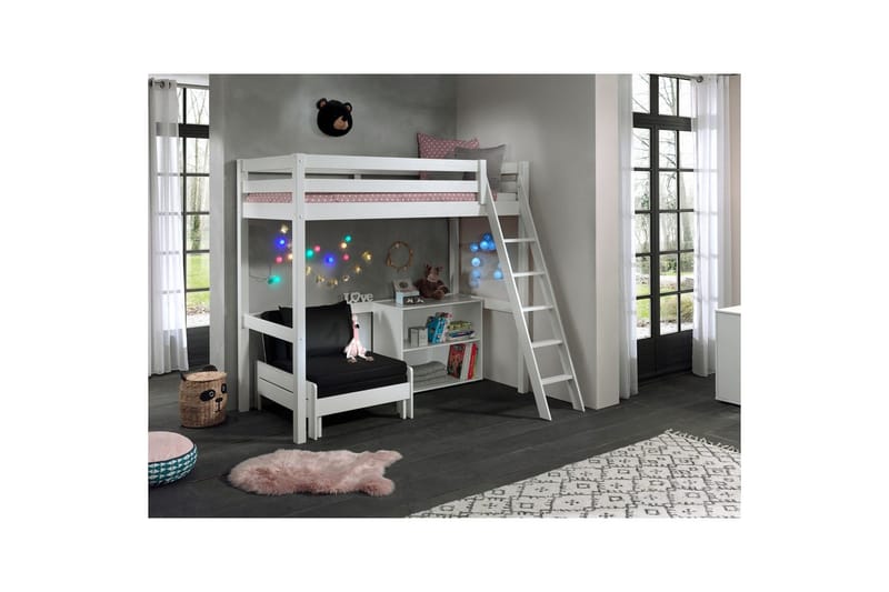 Bokhylle og Sovesofa Pino Mezzanine 90 x 200 cm - 90 x 200 cm - Møbler - Barnemøbler - Barnemøbelsett