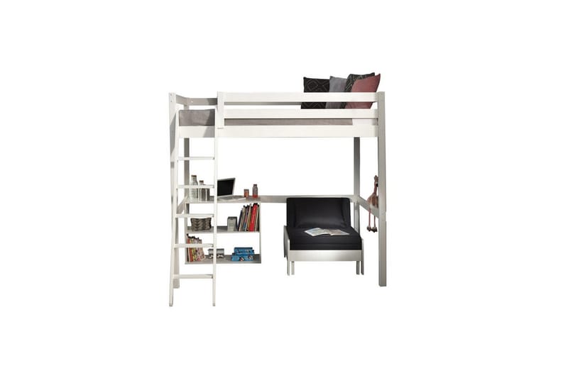 Bokhylle og Sovesofa Pino Mezzanine 140 x 200 cm - 140 x 200 cm - Møbler - Møbelsett - Møbelsett til soverom