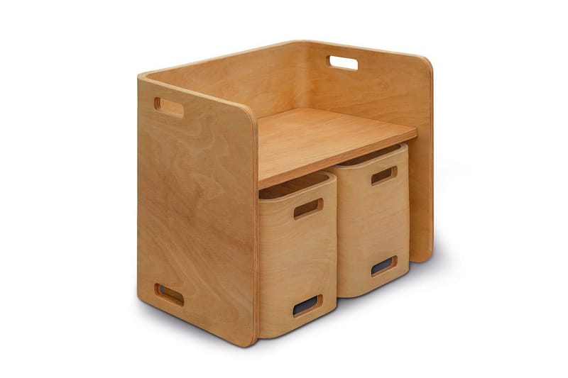 Bord- og Stolsett (3 deler) Miraeny Natur - Natur - Møbler - Barnemøbler - Barnebord