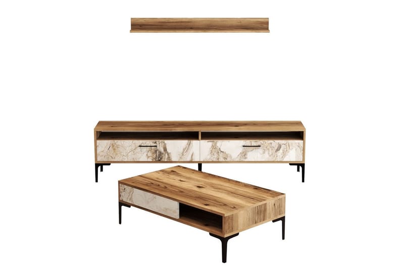 Brutorp Møbelsett for Stue - Valnøtt/Hvit - Møbler - Møbelsett - M�øbelsett til stue