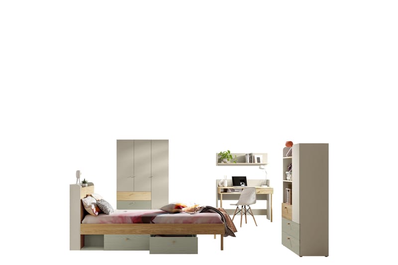 Buhan Møbelsett til Soverom - Beige / Brun - Møbler - Møbelsett - Møbelsett til soverom