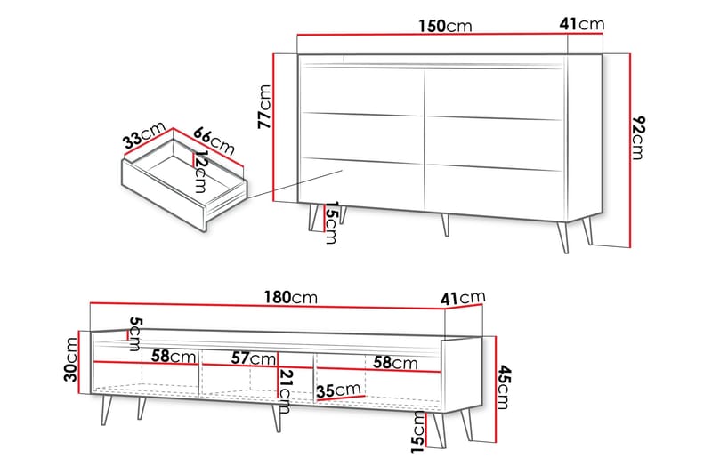 Chiku Møbelsett til Stue - Beige - Møbler - Møbelsett - Møbelsett til stue