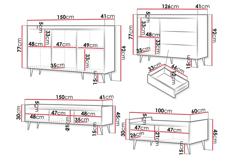 Chiku Møbelsett til Stue - Beige - Møbler - Møbelsett - Møbelsett til stue