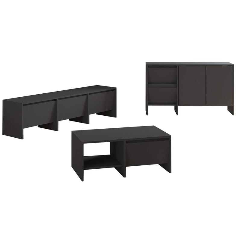Crala Stuemøbelsett 160x40x35 cm - Antrasitt - Møbler - Møbelsett - Møbelsett til stue