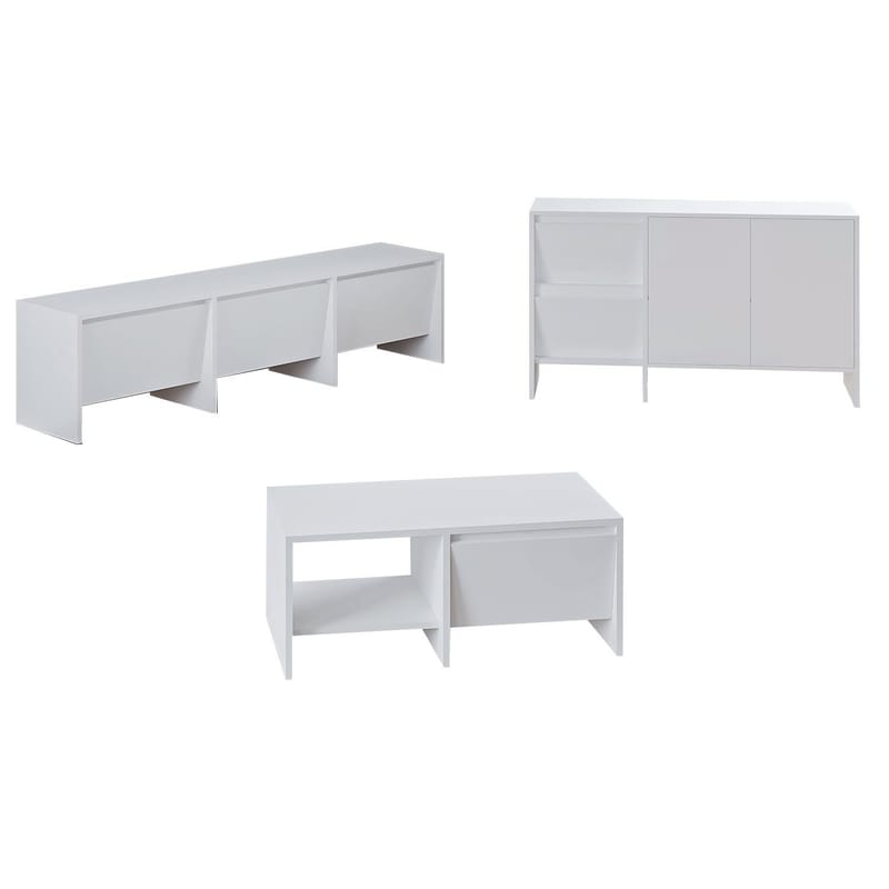 Crala Stuemøbelsett 160x40x35 cm - Hvit - Møbler - Møbelsett - Møbelsett til stue