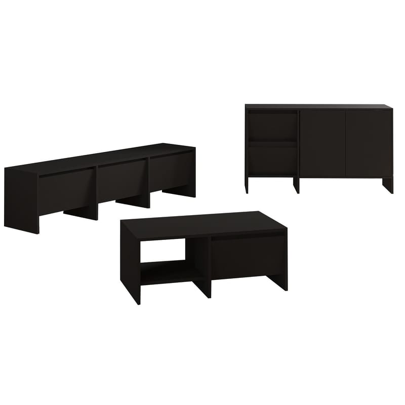 Crala Stuemøbelsett 160x40x35 cm - Svart - Møbler - Møbelsett - Møbelsett til stue