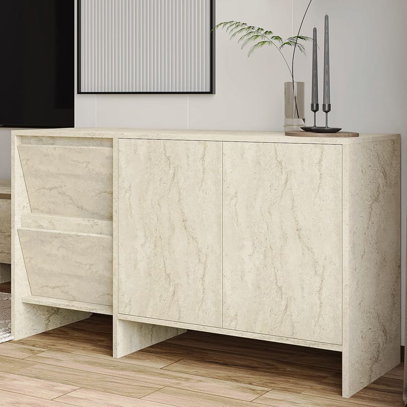 Crala Stuemøbelsett 160x40x35 cm - Travertin - Møbler - Møbelsett - Møbelsett til stue