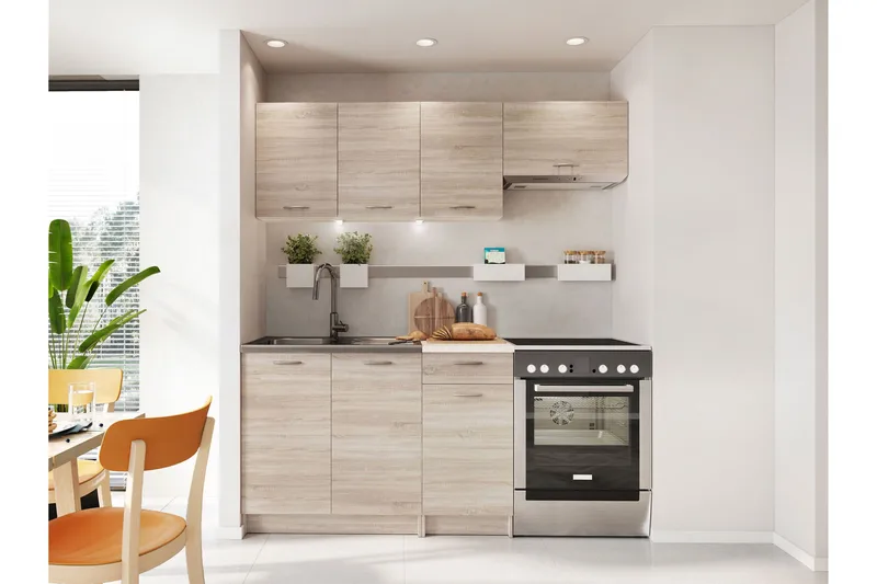 Crawley Møbelsett til Kjøkken og Spiseplass - Beige - Møbler - Møbelsett - Møbelsett til kjøkken & spiseplass