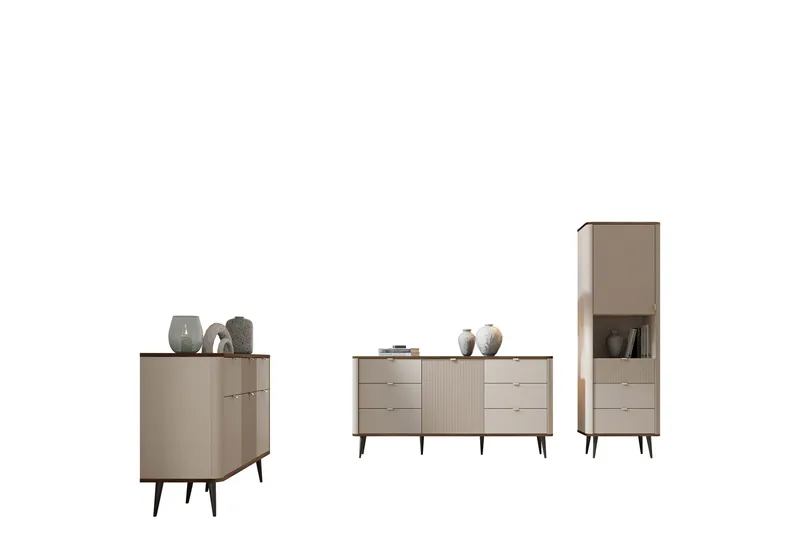 Cucina Møbelsett For Stue, Beige/Brun