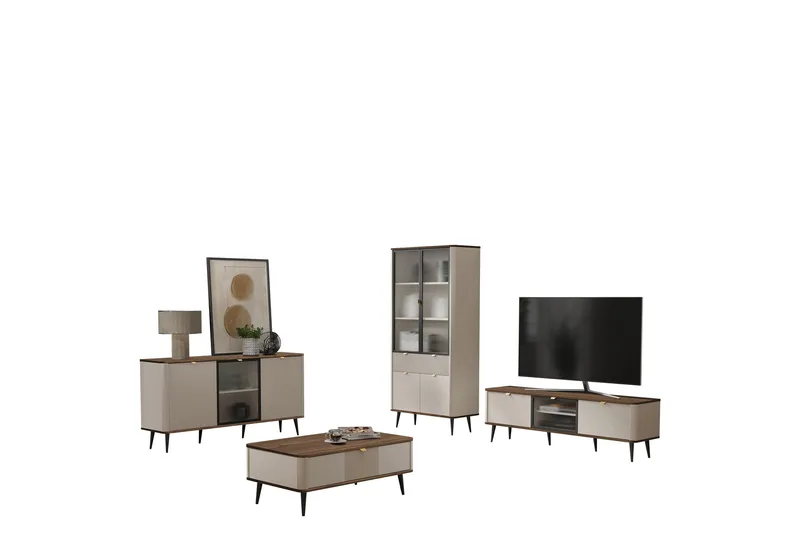 Cucina Møbelsett For Stue, Beige/Grå