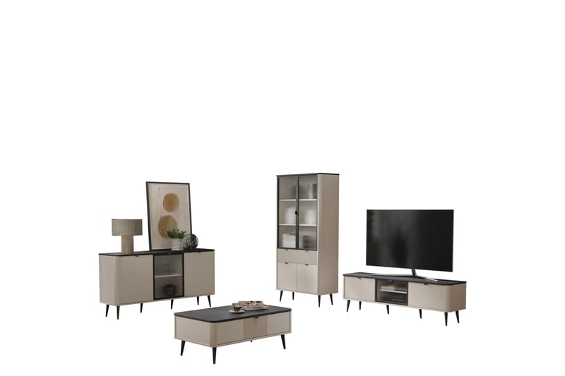 Cucina Møbelsett For Stue - Beige/Grå - Møbler - Møbelsett - Møbelsett til stue