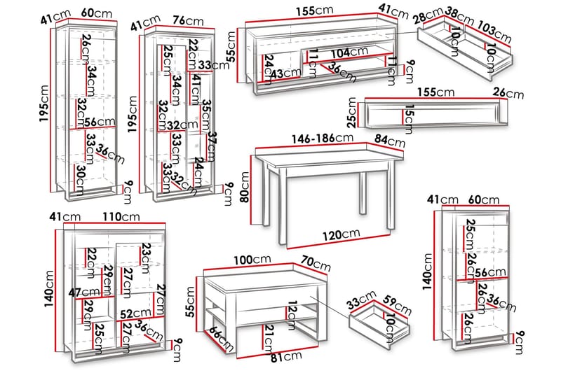 Dorana Møbelsett For Stue - Beige - Møbler - Møbelsett - Møbelsett til stue