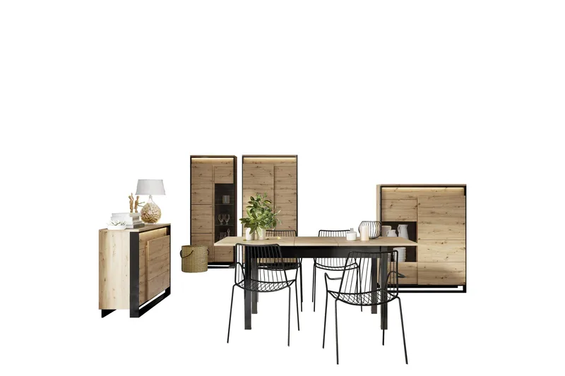 Dorana Møbelsett For Stue, Brun/Sort