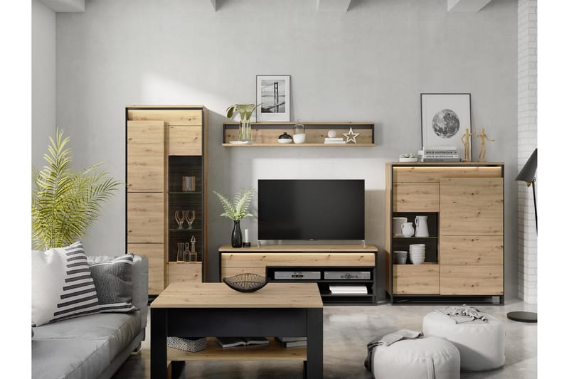 Dorana Møbelsett For Stue - Brun/Sort - Møbler - Møbelsett - Møbelsett til stue