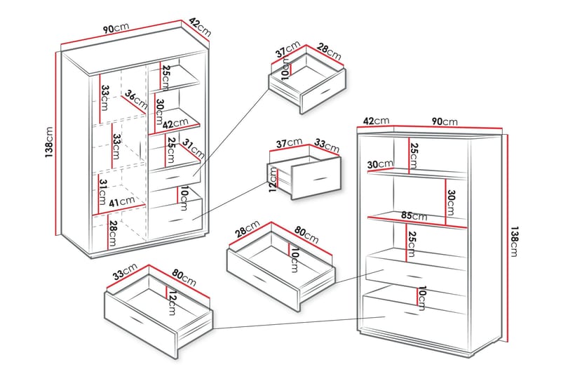 Drift Møbelsett Til Stue - Grå - Møbler - Møbelsett - Møbelsett til stue
