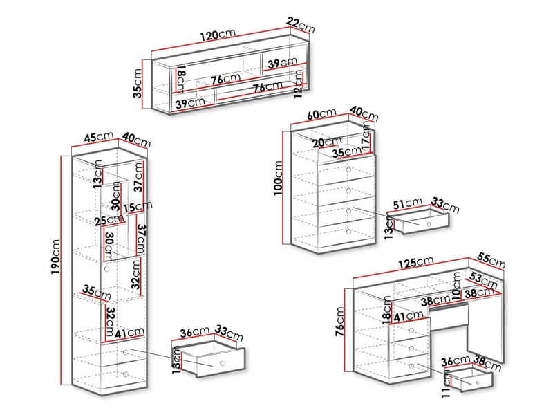 Elvaren Møbelsett for Kontor - Møbler - Møbelsett - Møbelsett til kontor