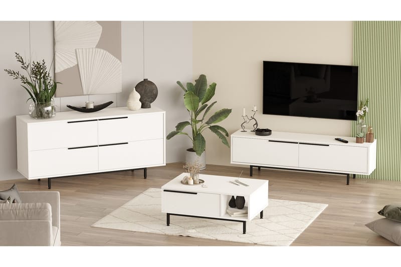 Erhan Møbelssett for Stue - Hvit - Møbler - Møbelsett - Møbelsett til stue
