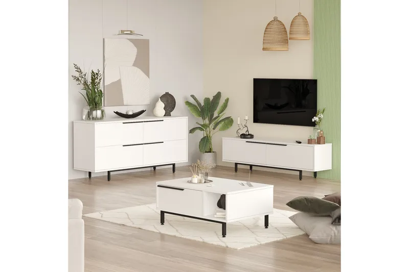 Erhan Møbelssett for Stue - Hvit - Møbler - Møbelsett - Møbelsett til stue