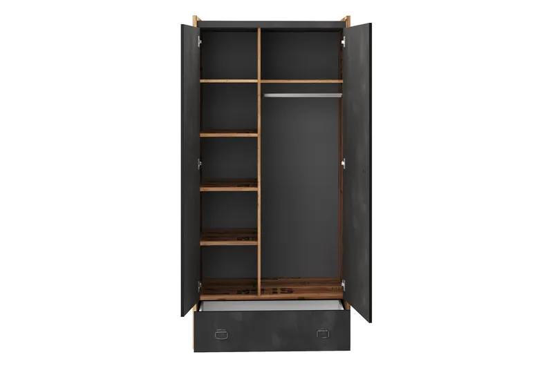 Evorana Møbelsett For Soverom - Brun/Mørk Grå - Møbler - Møbelsett - Møbelsett til soverom