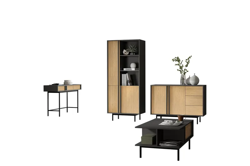 Farshian Møbelsett Til Stuen, Beige/Sort