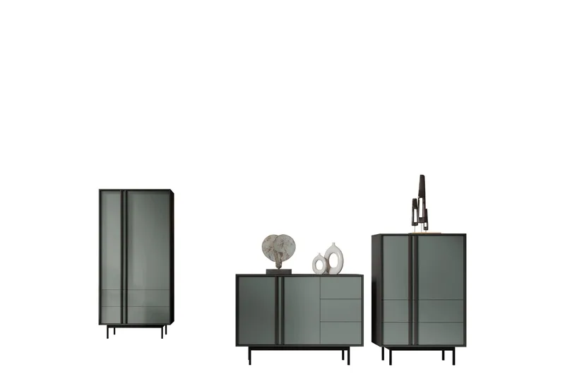 Farshian Møbelsett Til Stuen - Grå/Grønn - Møbler - Møbelsett - Møbelsett til stue