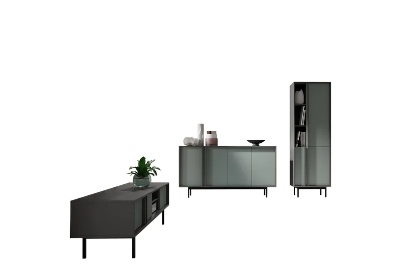 Farshian Møbelsett Til Stuen, Grå/Grønn