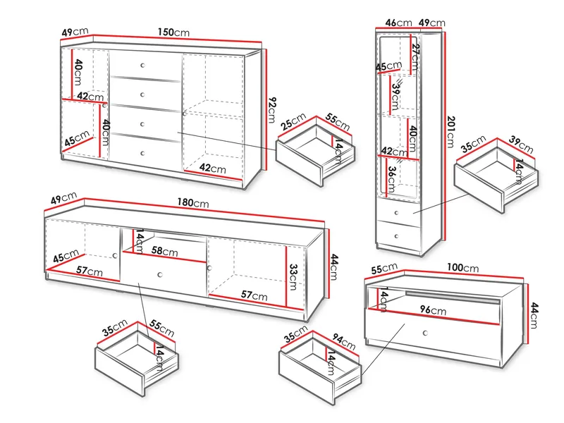 Fayric Møbelsett for stue - Beige - Møbler - Møbelsett - Møbelsett til stue