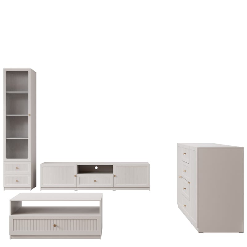 Fayric Møbelsett for stue, Beige