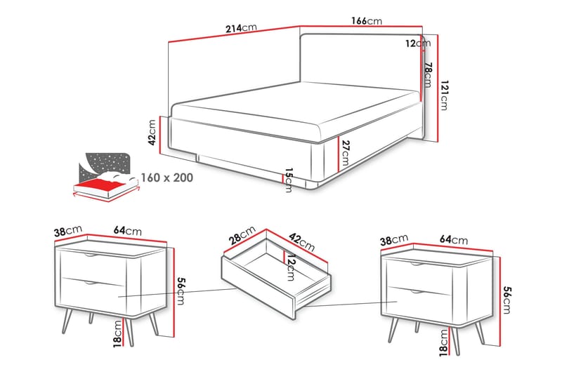 Forba Møbelsett til Soverom - Beige - Møbler - Møbelsett - Møbelsett til soverom