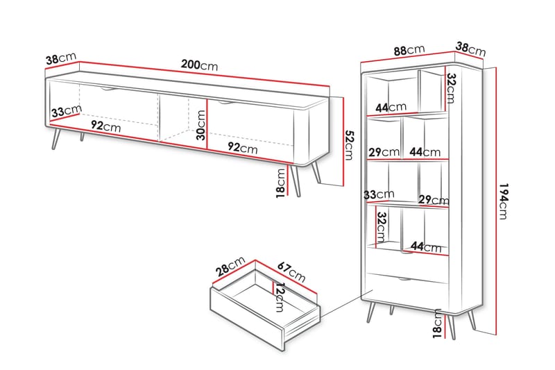 Forba Møbelsett til Stue - Beige - Møbler - Møbelsett - Møbelsett til stue