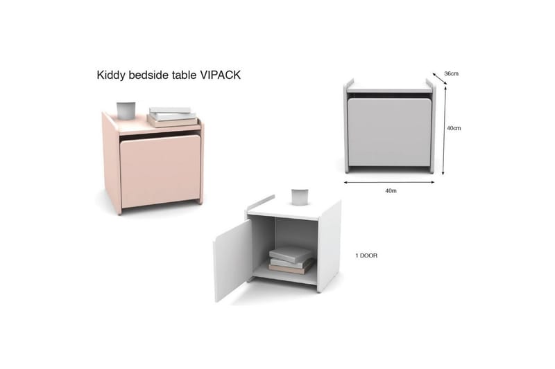 Garderobe med seng nattbord Kiddy - Møbler - Møbelsett - Møbelsett til soverom