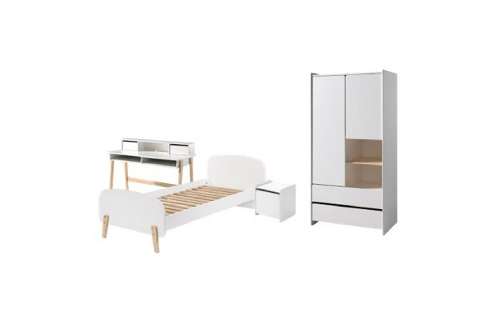 Garderobe med seng nattbord skrivebord Kiddy -