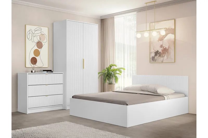 Gudelia Møbelsett For Soverom - Hvit - Møbler - Møbelsett - Møbelsett til soverom