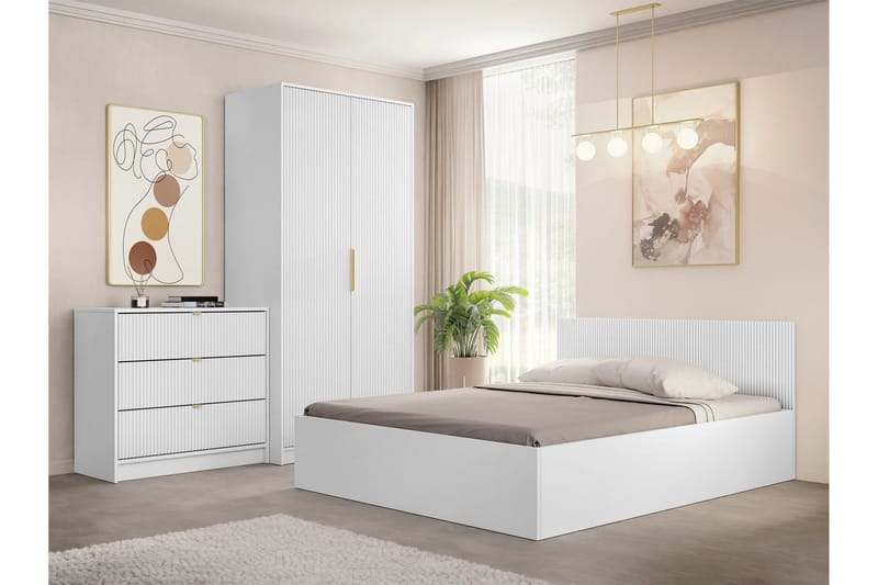 Gudelia Møbelsett For Soverom - Hvit - Møbler - Møbelsett - Møbelsett til soverom