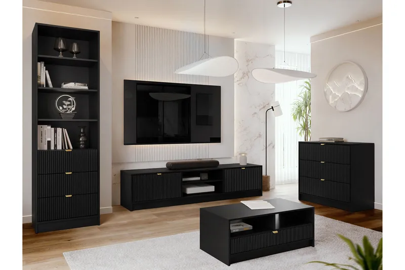 Gudelia Møbelsett Til Stue - Svart - Møbler - Møbelsett - Møbelsett til stue