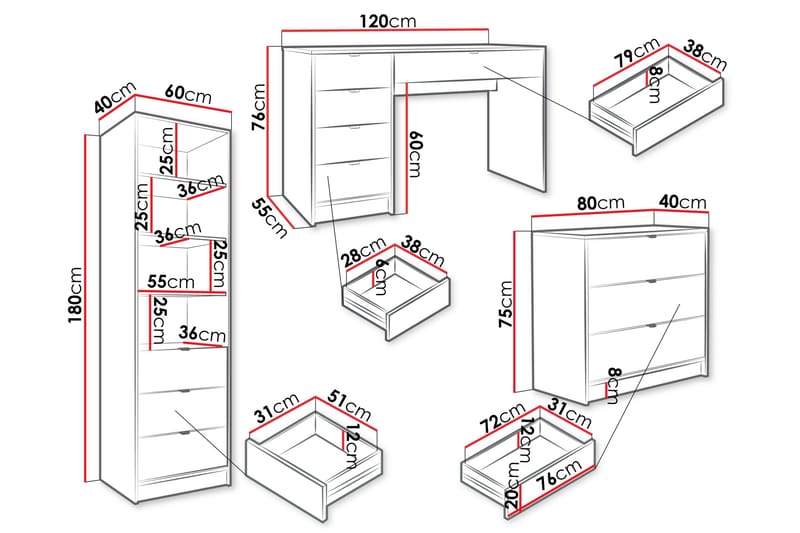 Gudelia Møbelsett Til Stue - Svart - Møbler - Møbelsett - Møbelsett til stue