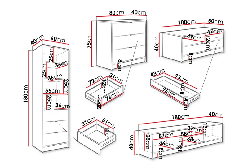 Gudelia Møbelsett Til Stue - Svart - Møbler - Møbelsett - Møbelsett til stue