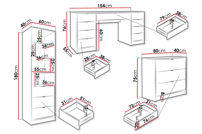 Gudelia Møbelsett Til Stue - Svart - Møbler - Møbelsett - Møbelsett til stue