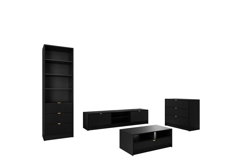 Gudelia Møbelsett Til Stue, Svart