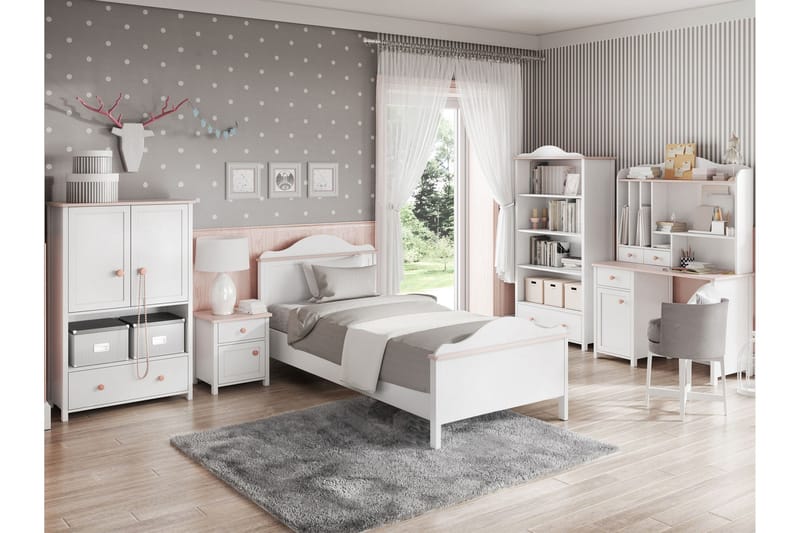 Hilts Soveromsmøbelsett - Hvit/Rosa - Møbler - Møbelsett - Møbelsett til soverom