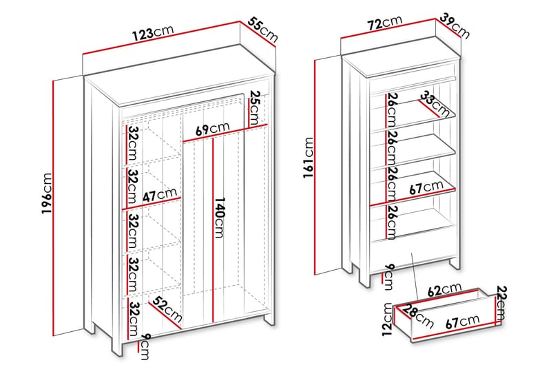 Huddinge Møbelsett Til Stue - Beige - Møbler - Møbelsett - Møbelsett til stue