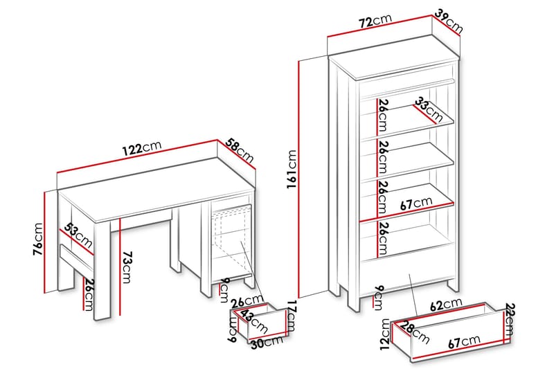 Huddinge Møbelsett Til Stue - Brun/Sort - Møbler - Møbelsett - Møbelsett til stue
