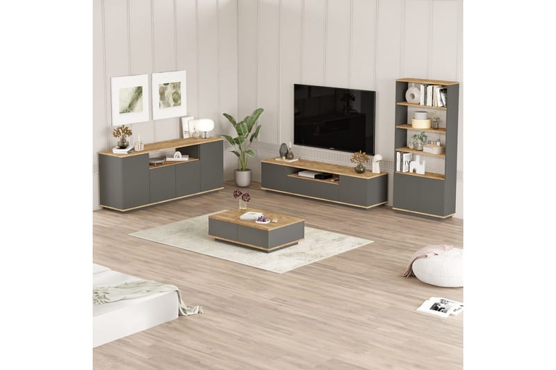 Jaivind Møbelsett for Stue - Brun/Antrasitt - Møbler - Møbelsett - Møbelsett til stue