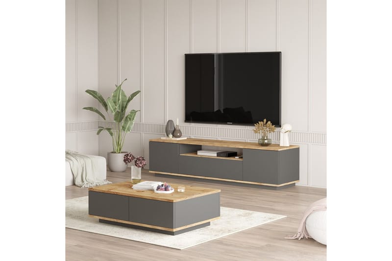 Jaivind Møbelsett for Stue - Brun/Antrasitt - Møbler - Møbelsett - Møbelsett til stue