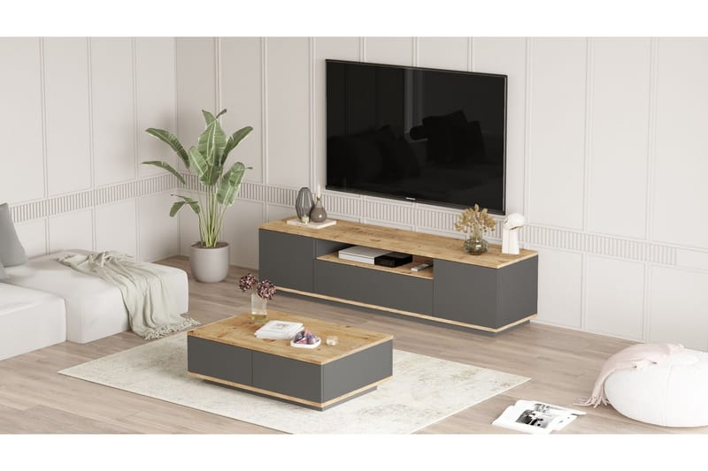 Jaivind Møbelsett for Stue - Brun/Antrasitt - Møbler - Møbelsett - Møbelsett til stue