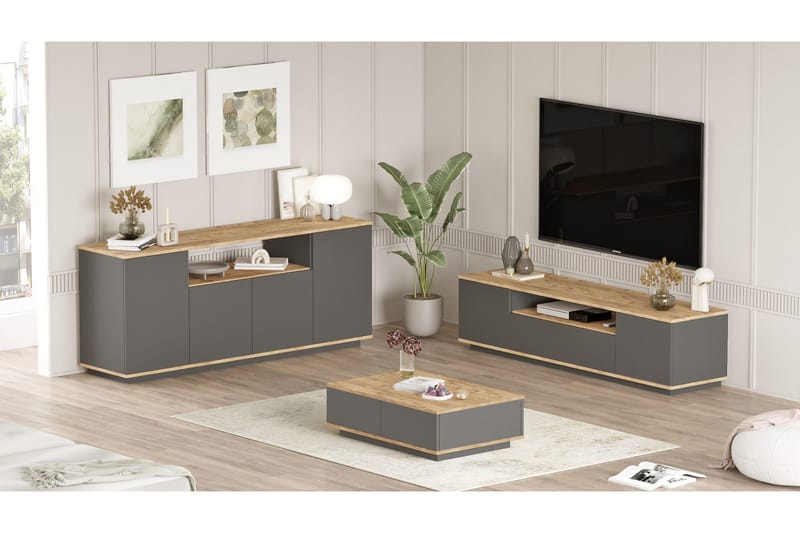 Jaivind Møbelsett for Stue - Brun/Antrasitt - Møbler - Møbelsett - Møbelsett til stue